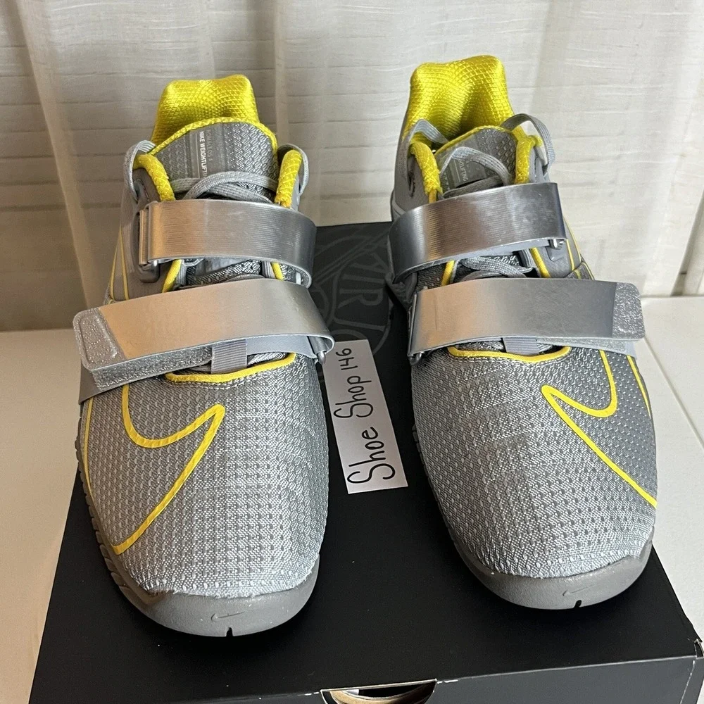 Nike Romaleos 4 Wolf Grey Lightening Weightlifting Training Shoes‎ Men Size 10.5